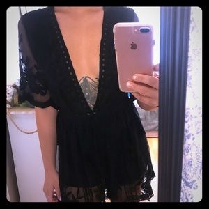 Honey Punch black romper